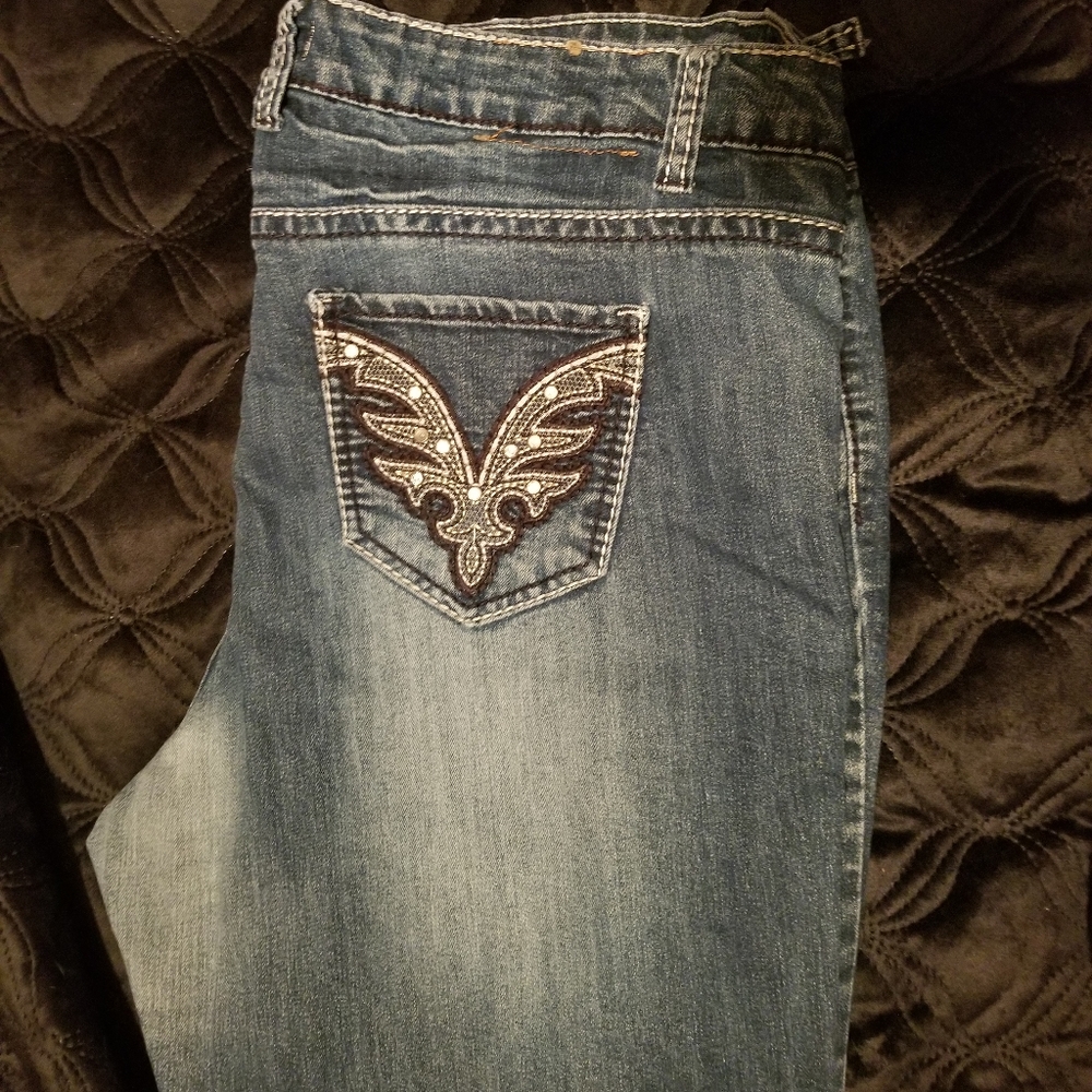 Jeweled Flare Jeans Sz 20 **well used**